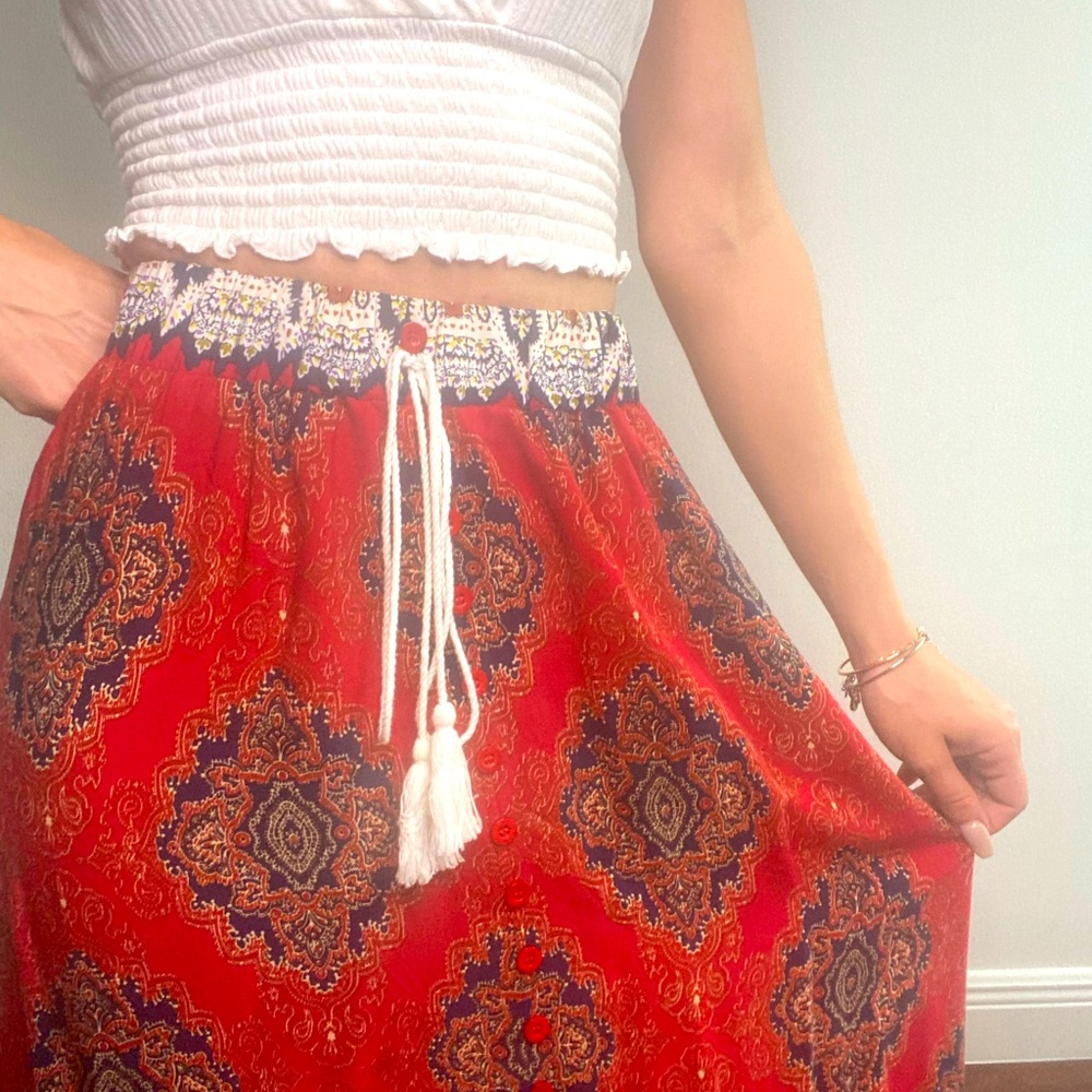 long red skirt